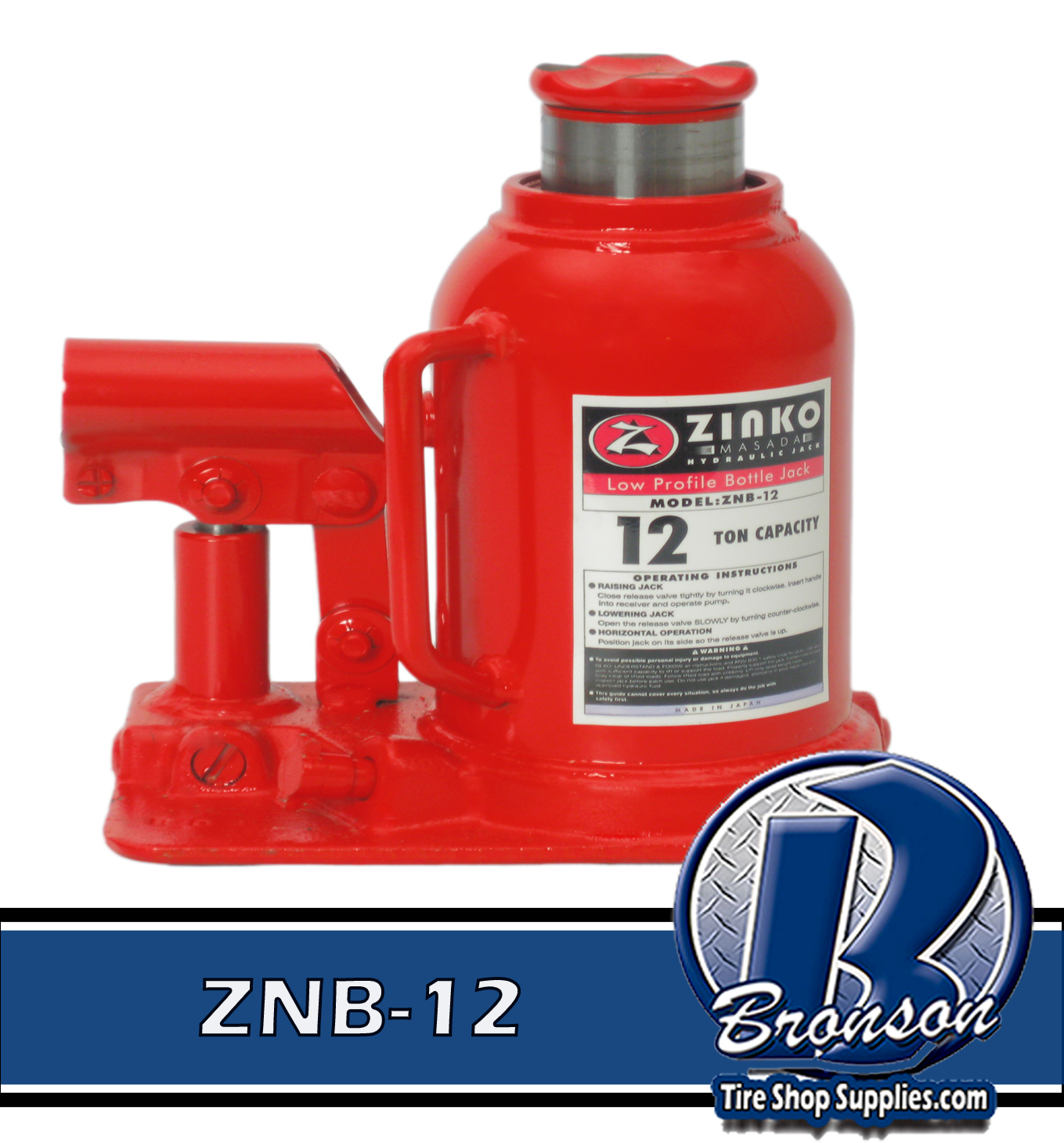 ZINKO ZNB-12 12 Ton Low Height Hydraulic Bottle Jack ZINKO ZNB-12 12 Ton Low Height Hydraulic Bottle Jack